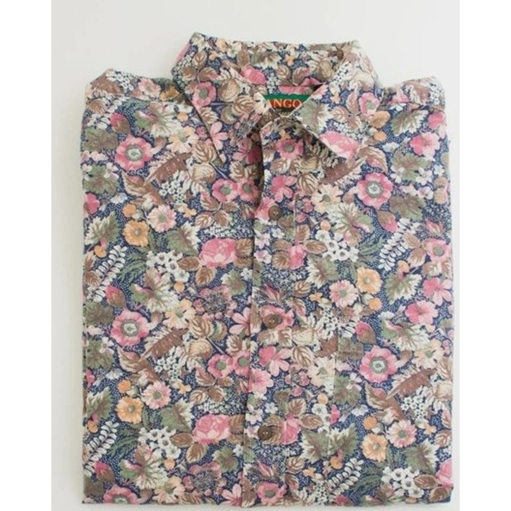 Vintage TANGO by Max Raab Floral Short Sleeve Button Down Sz Large